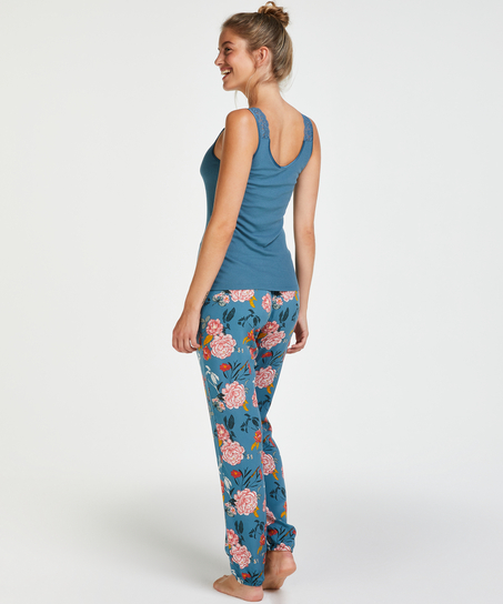 Camiseta sin mangas de punto y encaje, Verde