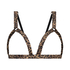Bralette de sat&eacute;n de leopardo, Negro