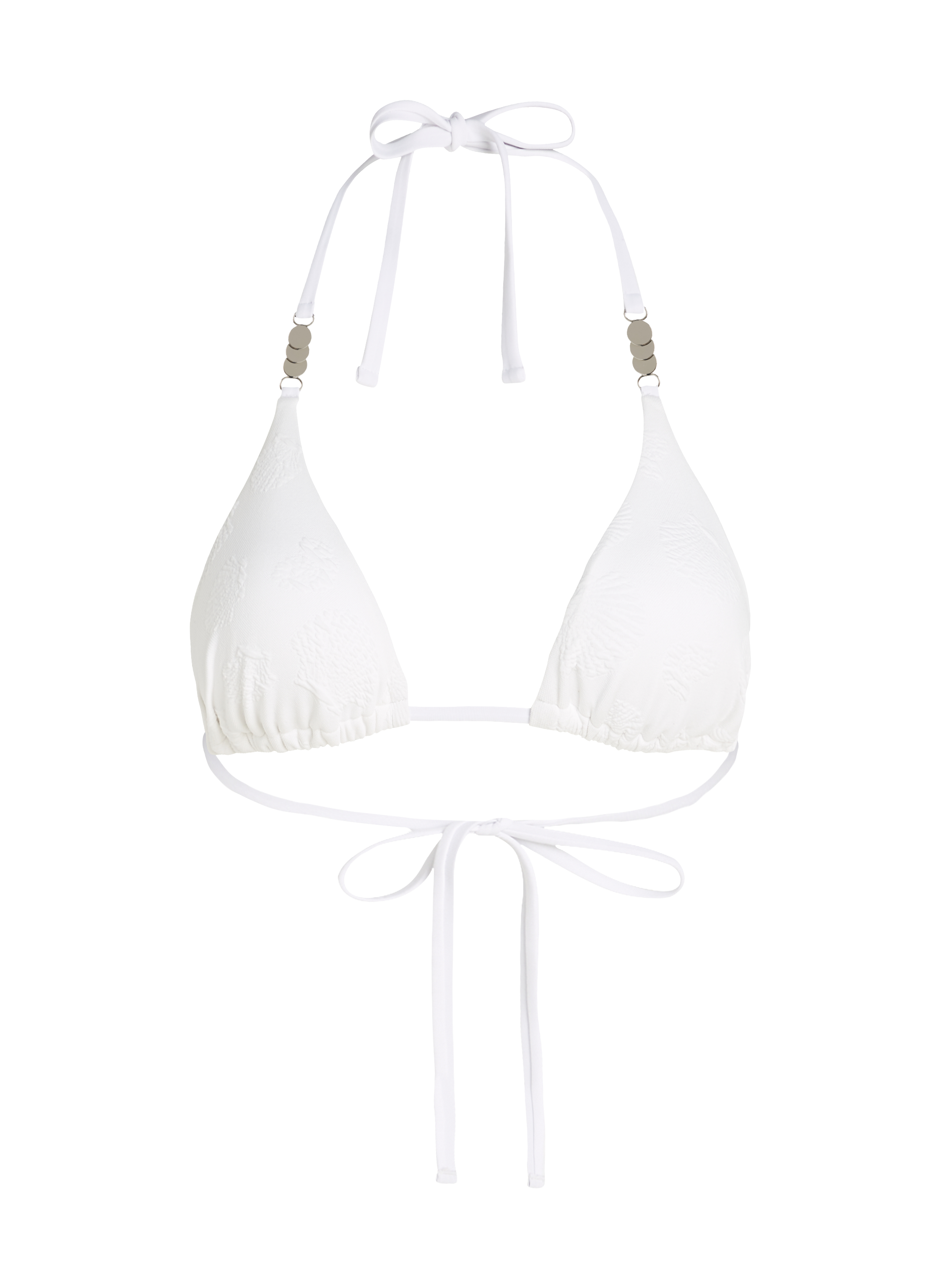 Top de bikini de triángulo Seashell, Blanco, main