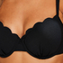 Top de bikini de aros preformado Scallop Glam, Negro