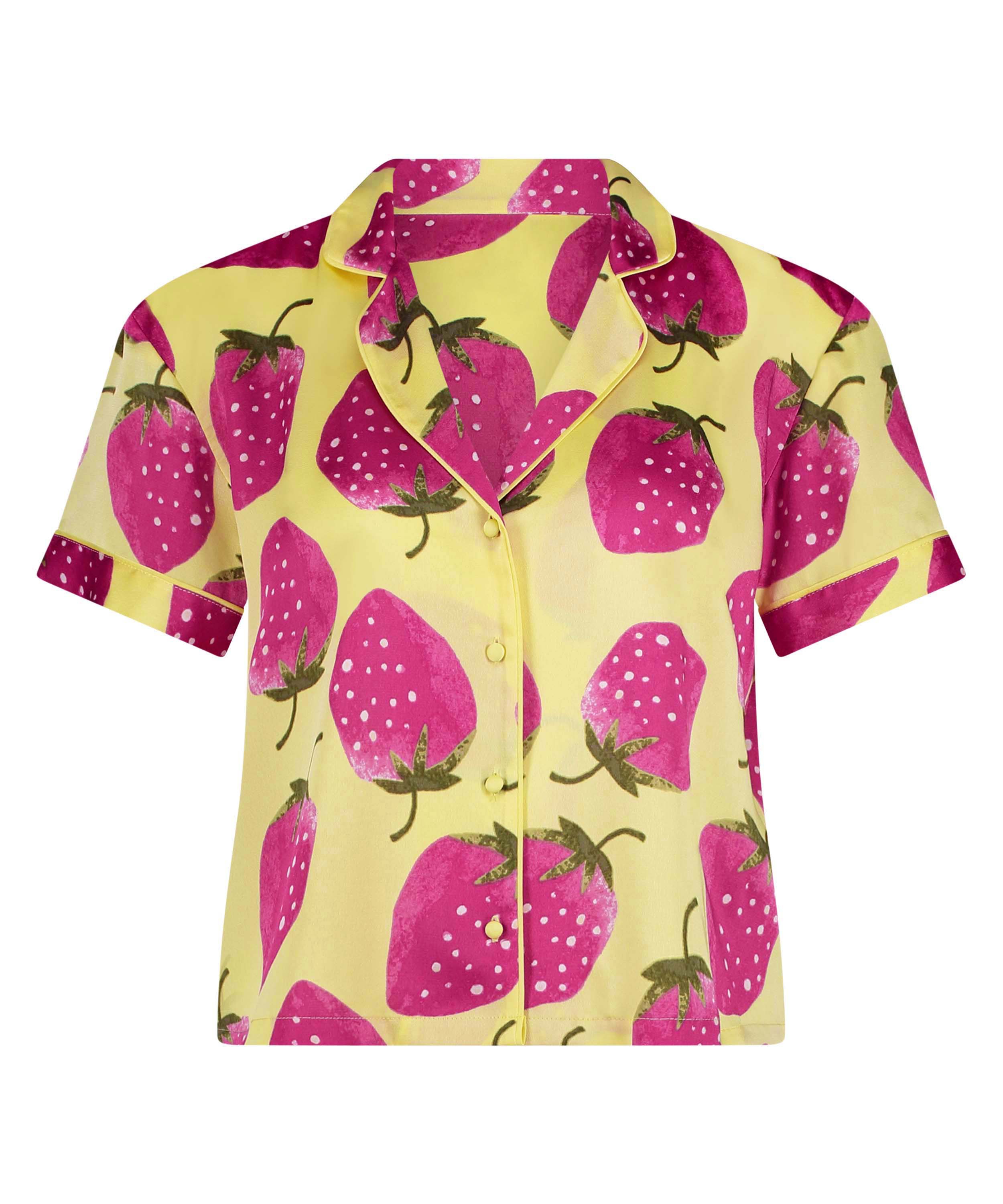 Chaqueta de manga corta de satén, Amarillo, main