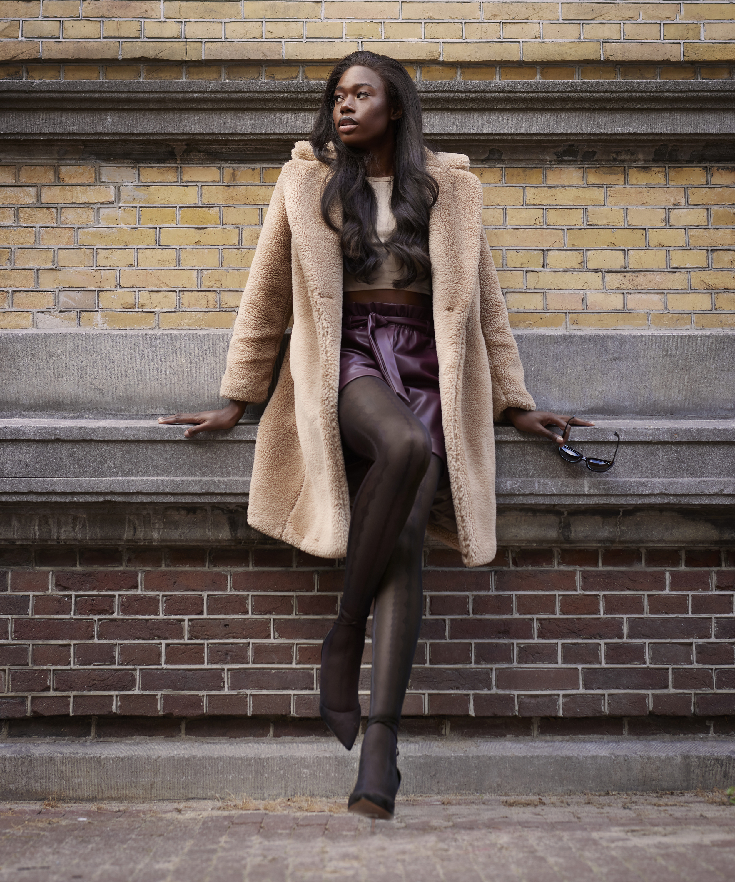 Medias de rejilla de diamantes de imitación 15 Denier, Negro, main