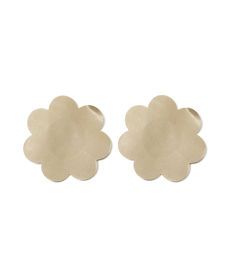 3 pares de Cubrepezones satinados, Beige