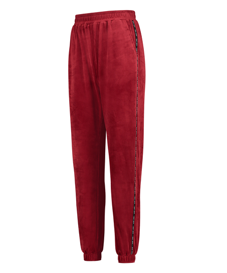 Pantalón de deporte de terciopelo Loosefit, Rojo