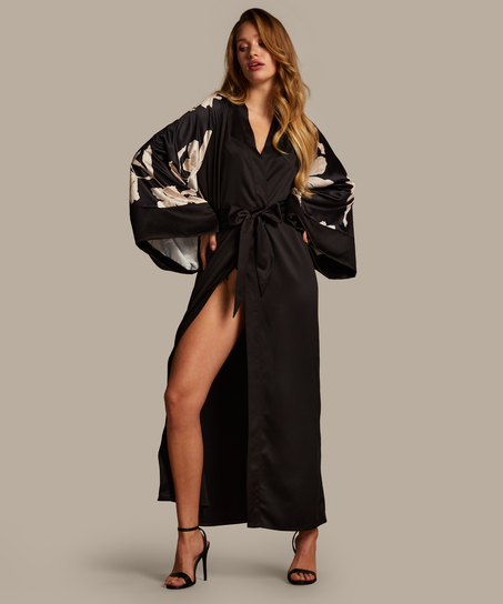 Kimono Satin Bloom, Negro