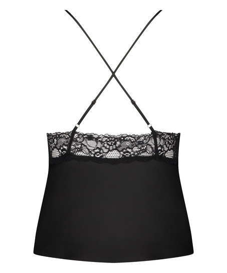 Top Cami Satén Marcela, Negro