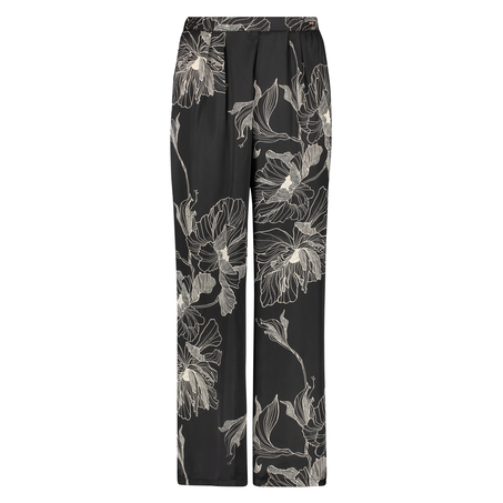 Petite Pantal&oacute;n palazzo satinado Lotus, Negro