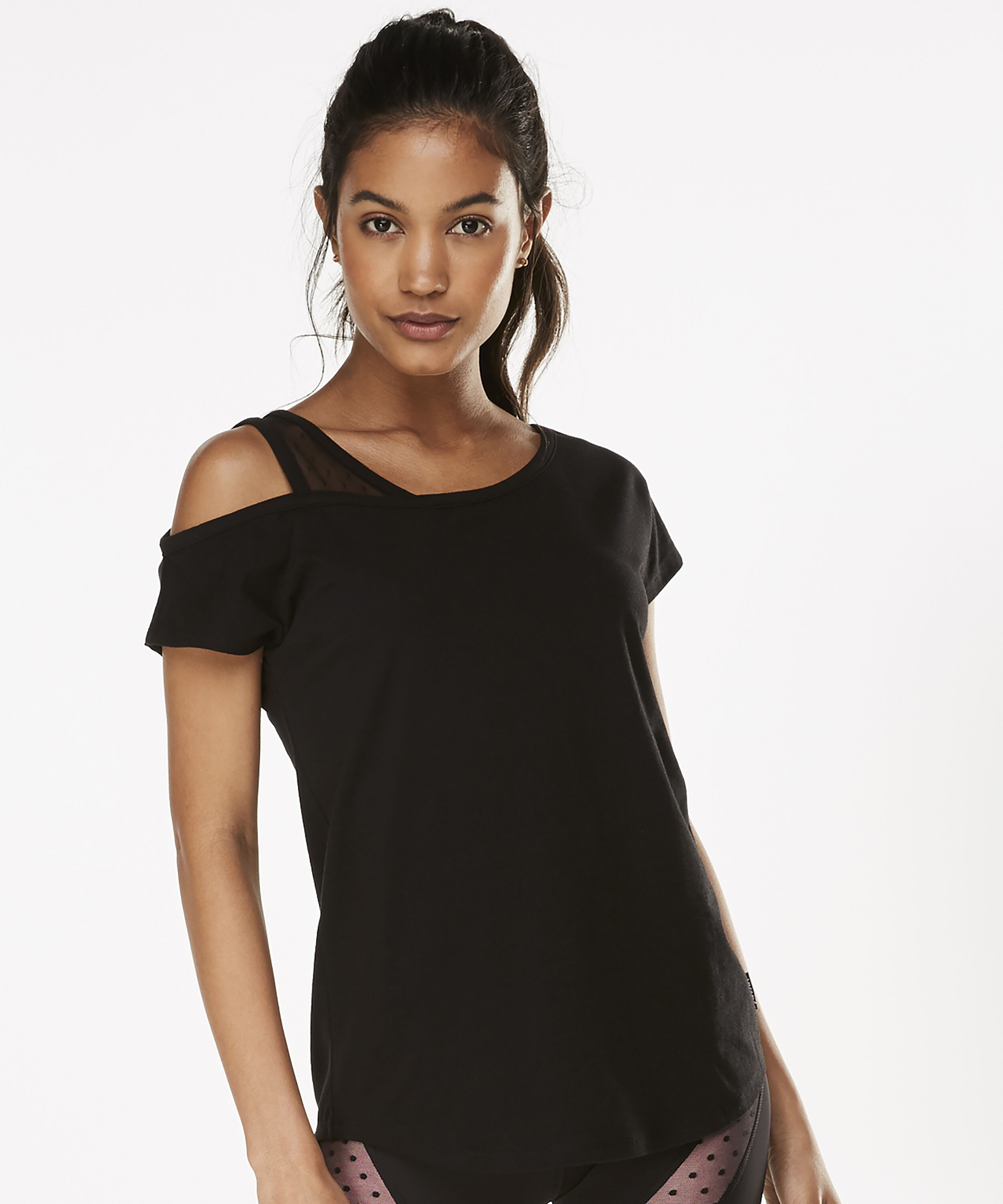 Top deportivo de manga corta HKMX Branded, Negro