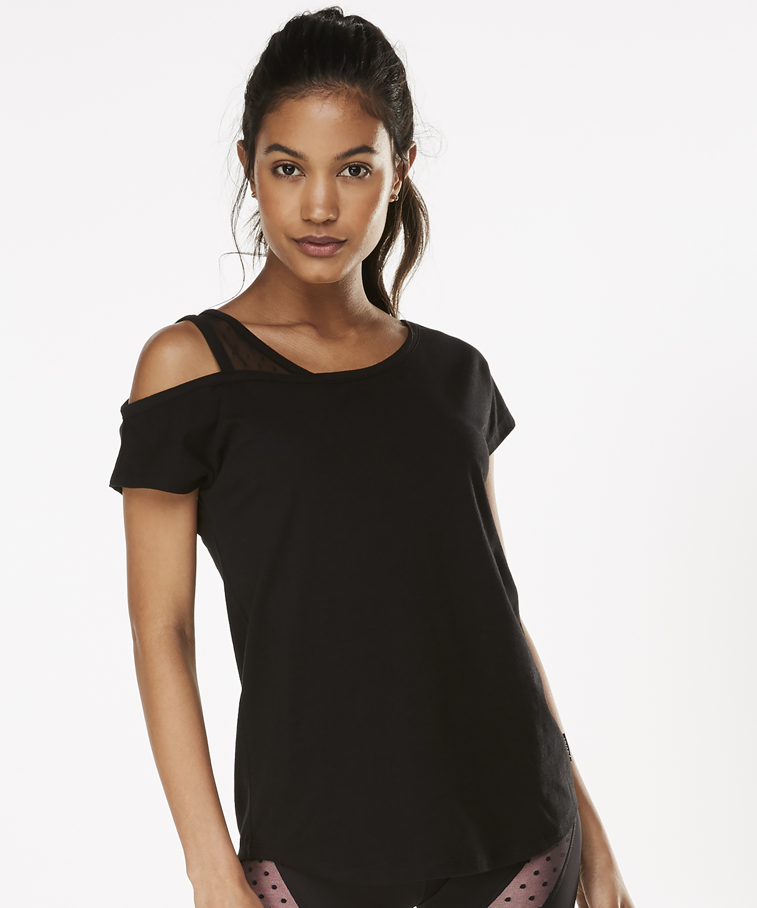 Top deportivo de manga corta HKMX Branded, Negro, main