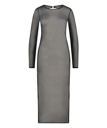 Vestido largo transparente, Negro