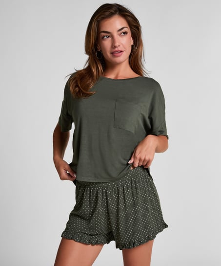 Conjunto de pijama en punto, Verde