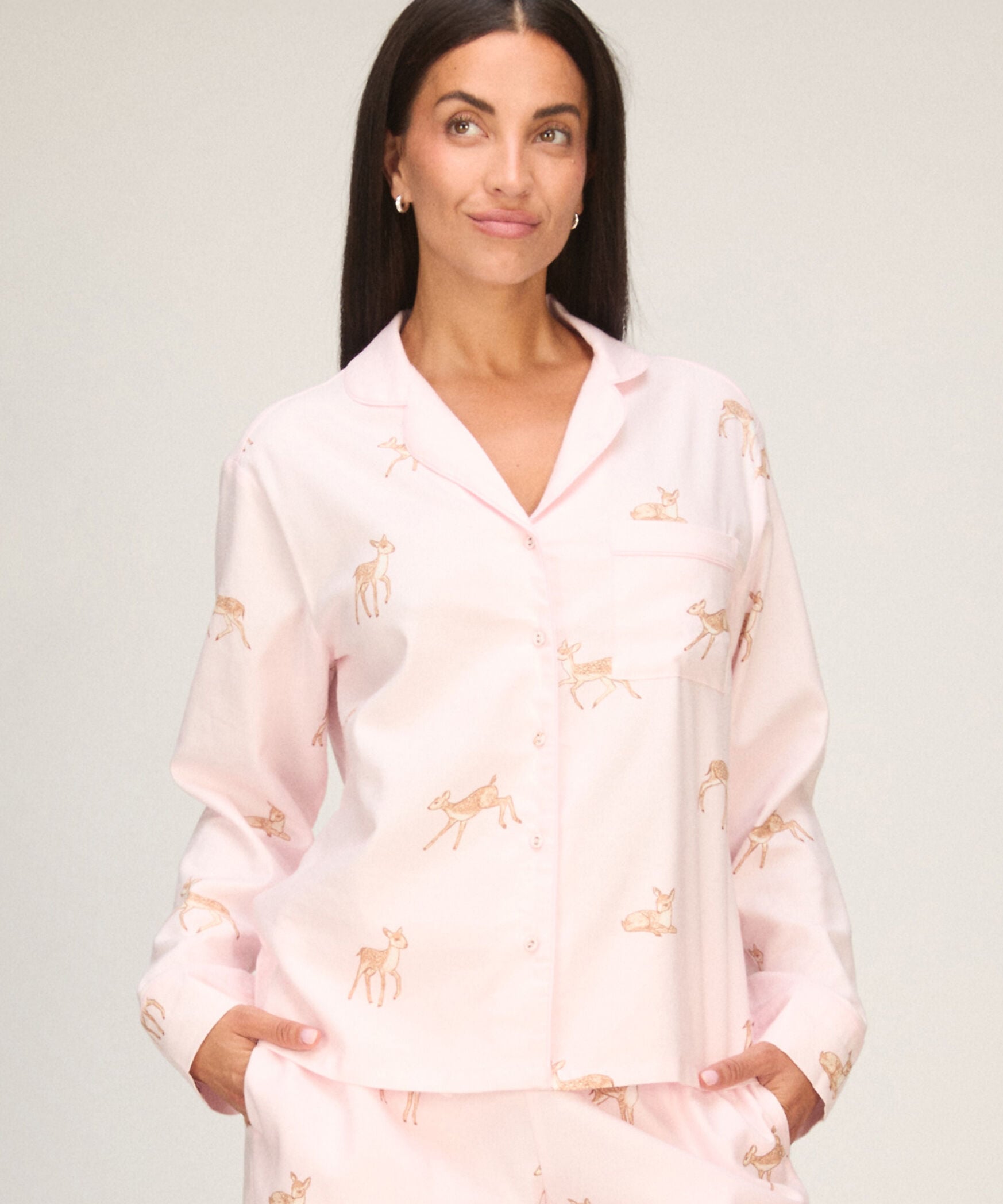 Camisa de pijama Woven, Rosa Camisa de pijama Woven, Rosa