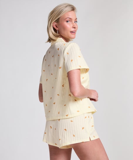 Top a rayas de algod&oacute;n Jacket, Amarillo