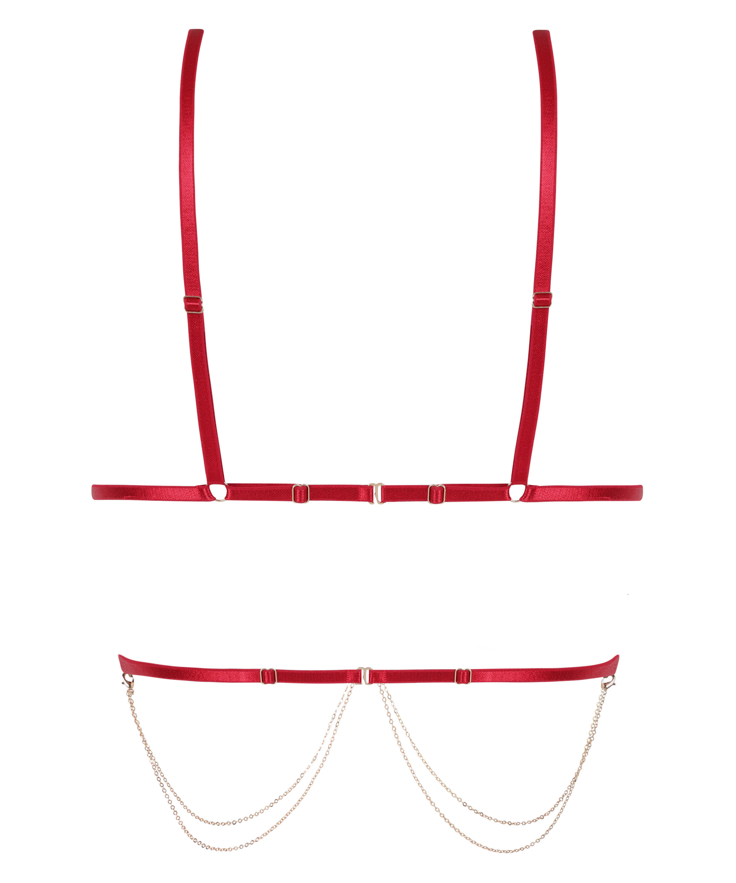 Top de bralette chain, Rojo, main