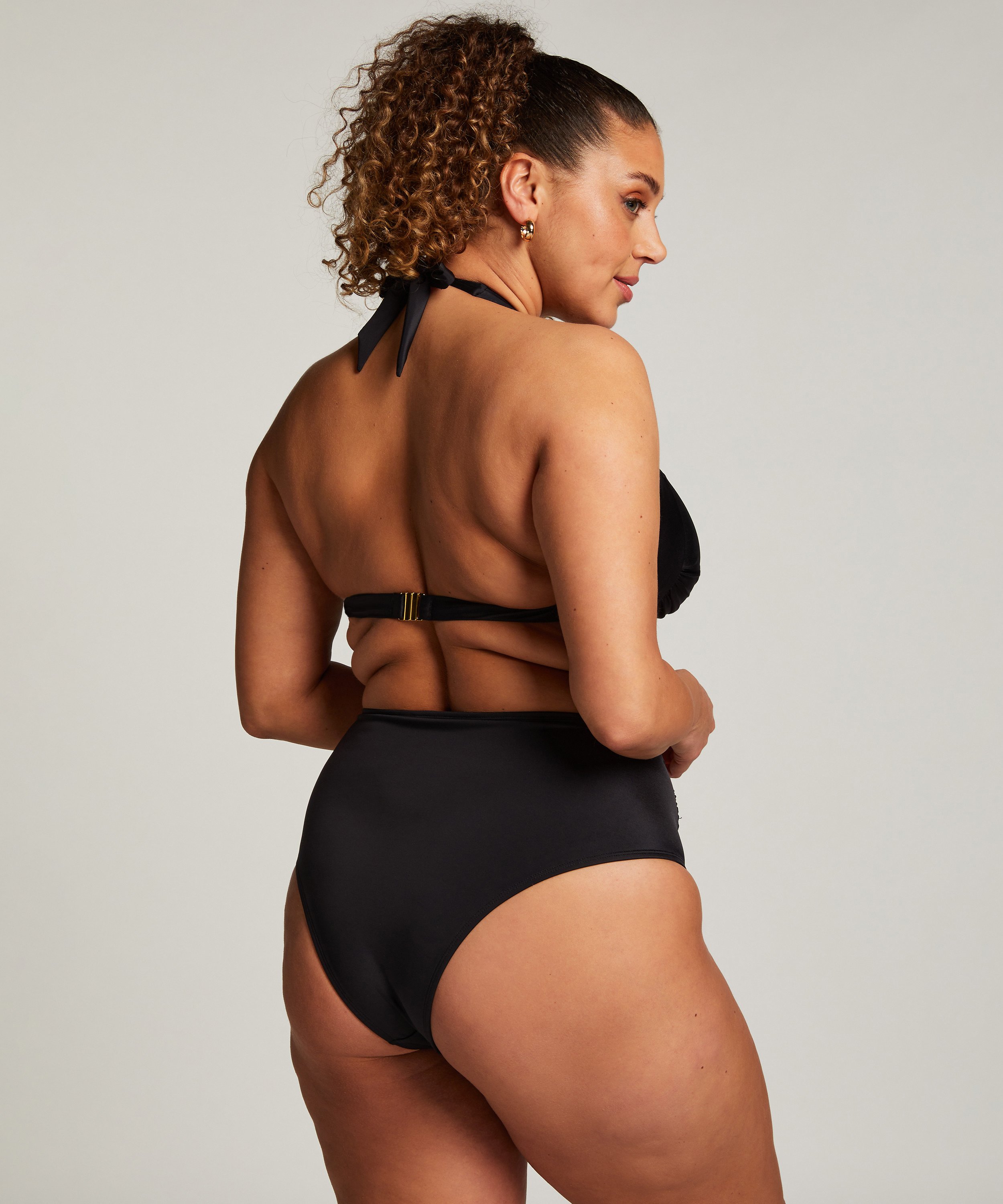 Top de bikini bandeau Luxe, Negro, main