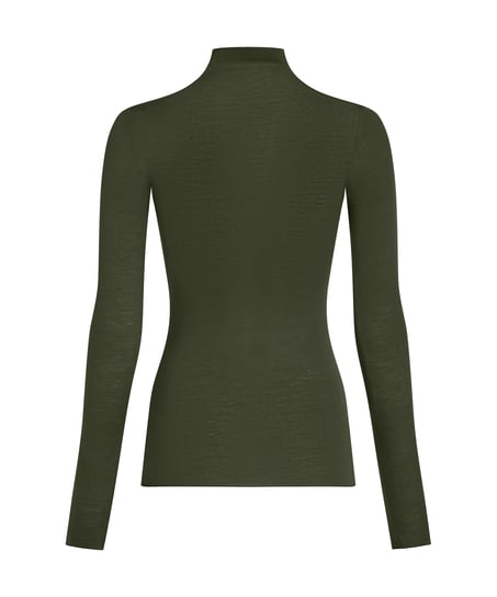 Camiseta de cachemir con cuello alto super suave, Verde