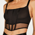 Top corsé de malla Love Me, Negro