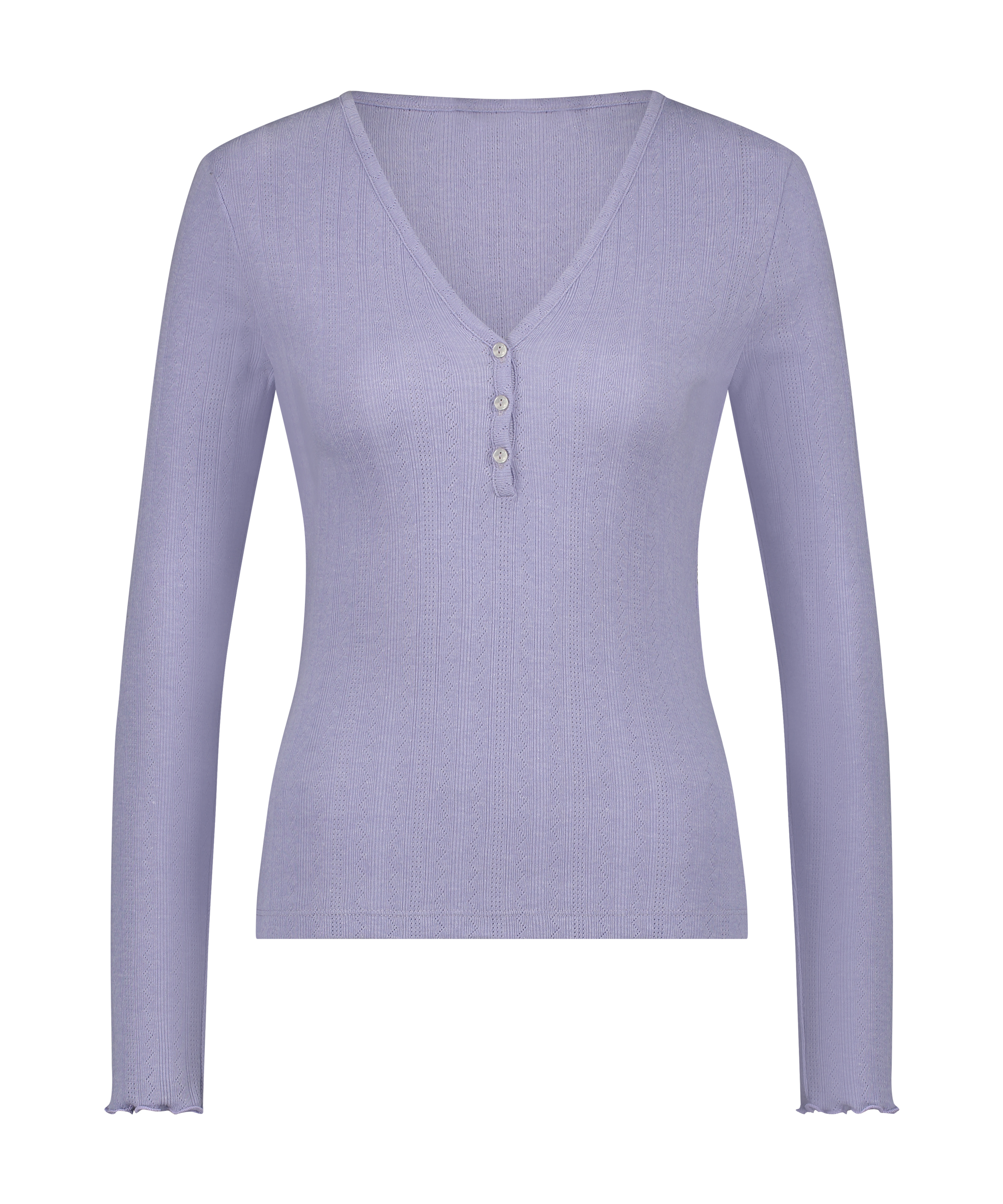 Top de pijama Henley, Morado, main