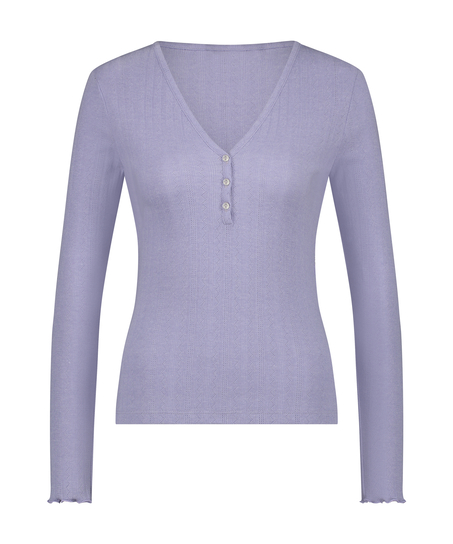 Top de pijama Henley, Morado