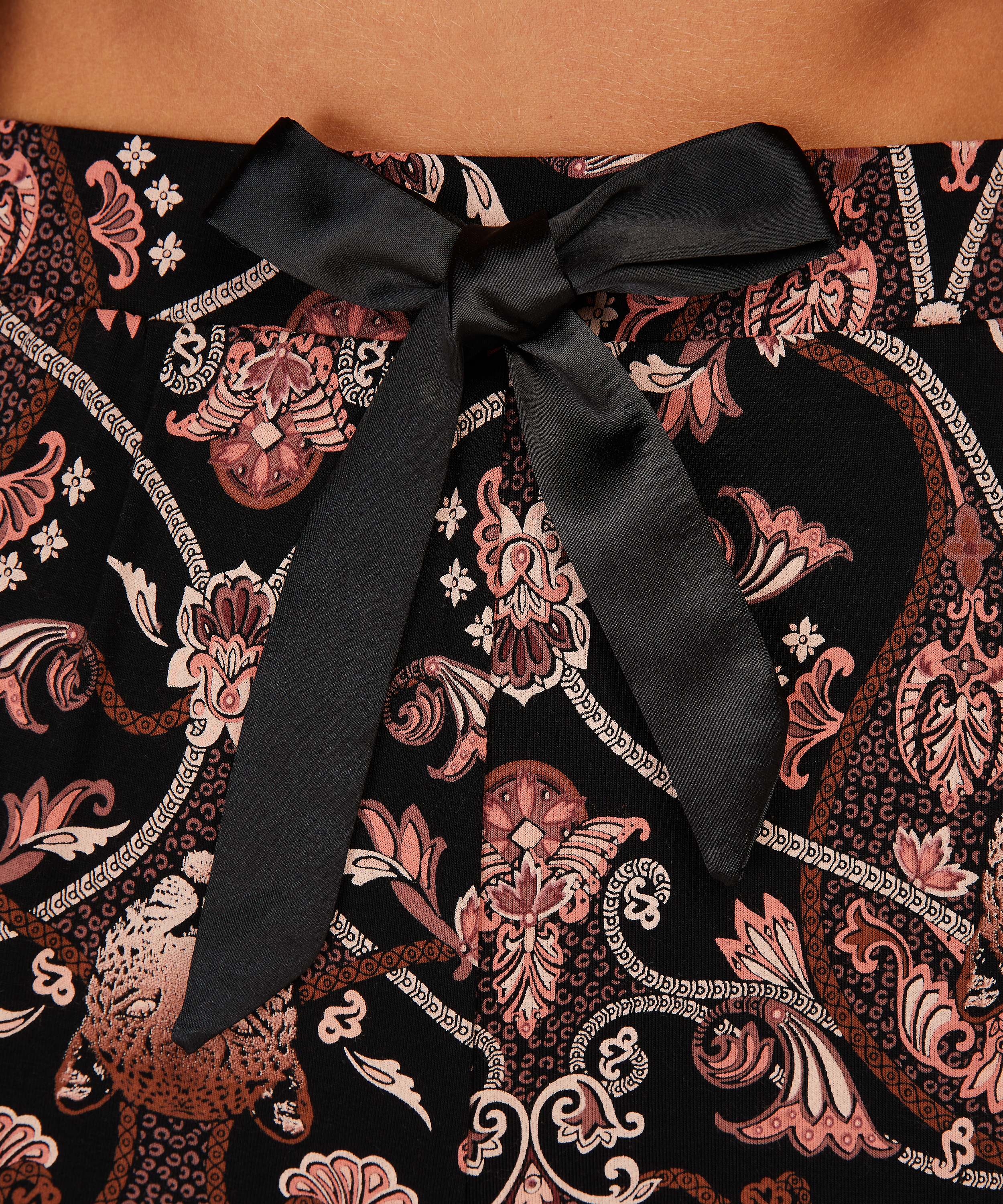 Pantal&oacute;n de pijama de tejido de punto, Negro, main