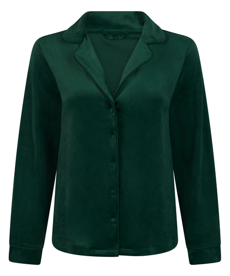 Chaqueta de terciopelo de manga larga, Verde