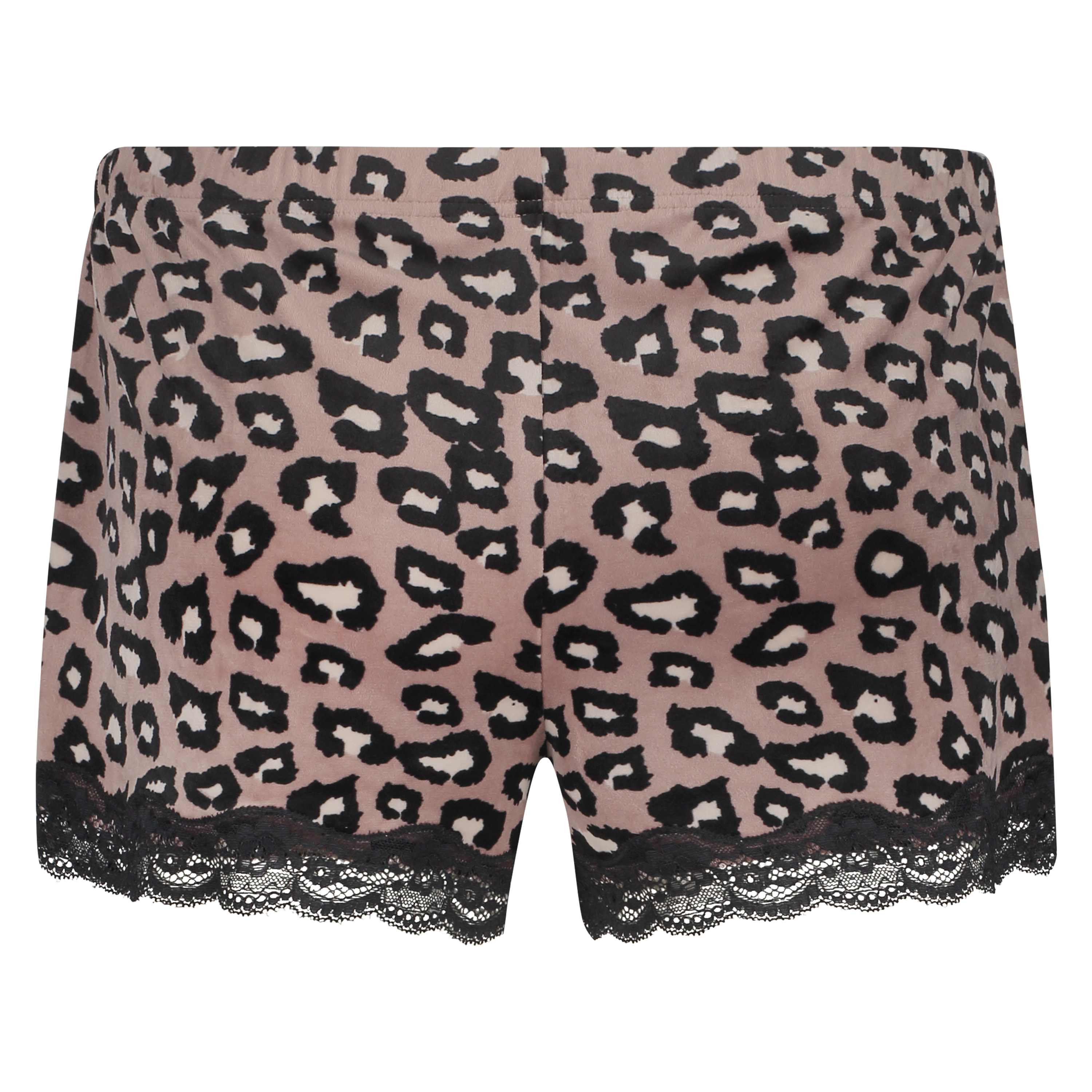 Pantalón de pijama corto de terciopelo leopard, Rosa, main