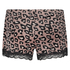 Pantalón de pijama corto de terciopelo leopard, Rosa
