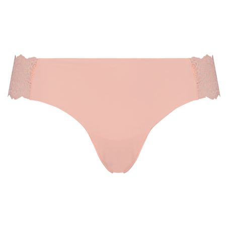 Tanga invisible de encaje, Rosa