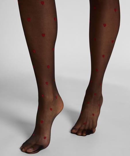 Medias 15DEN estampadas, Negro