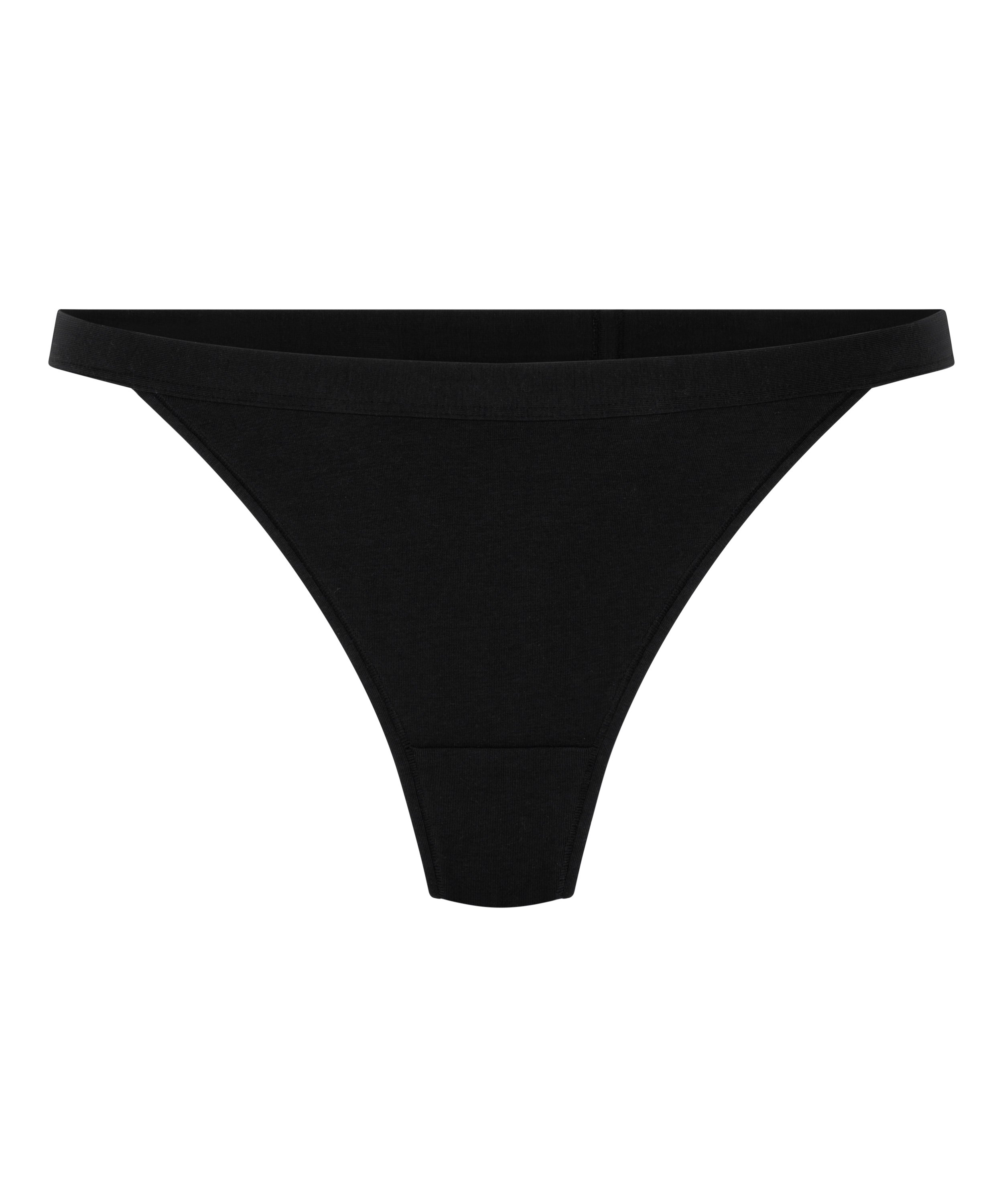 Tanga de algodón, Negro, main