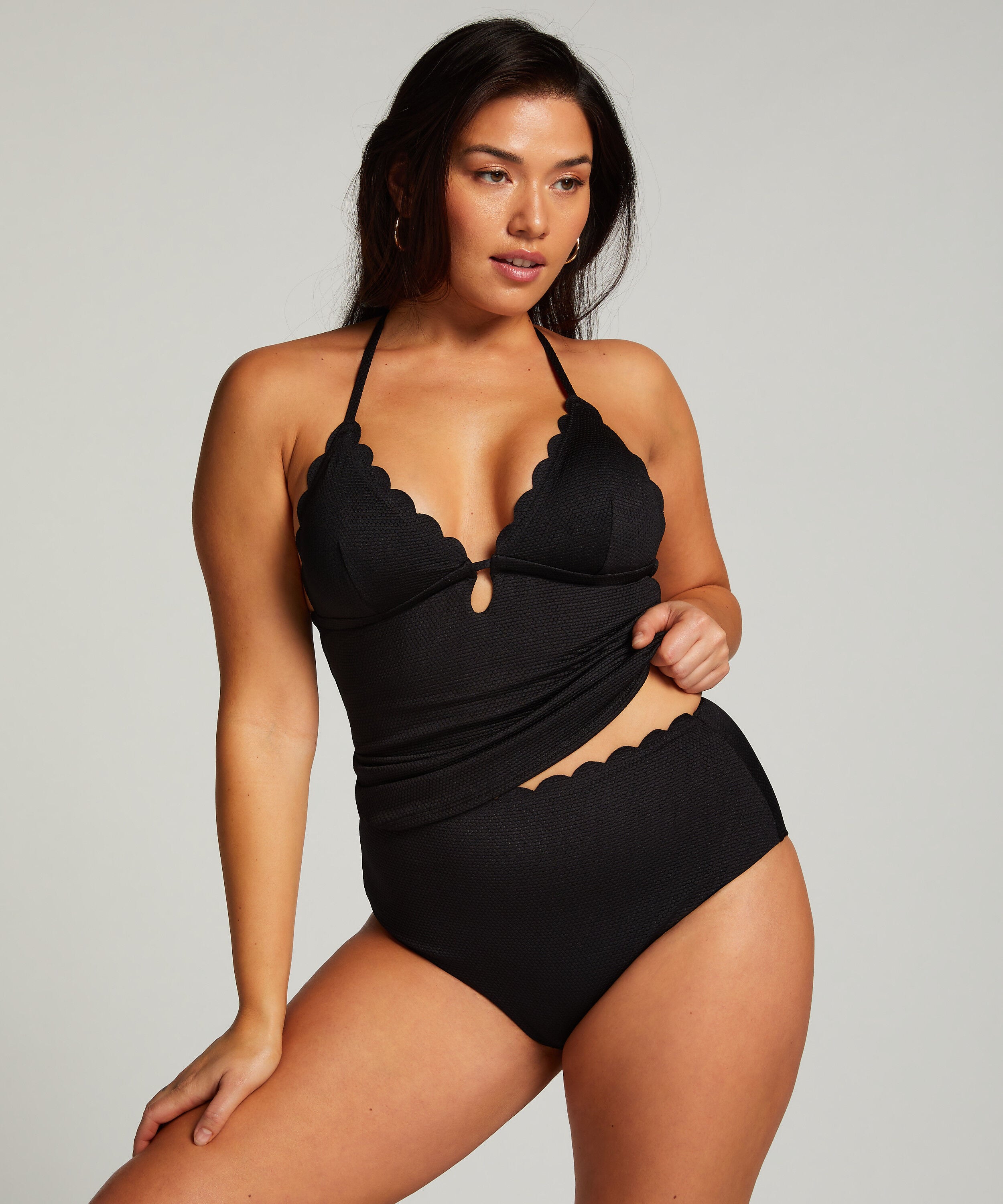 Braguita de Bikini Rio Scallop, Negro