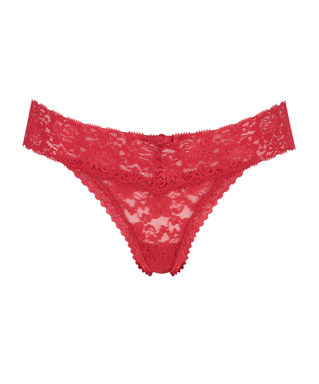 Tanga floral encaje, Rojo
