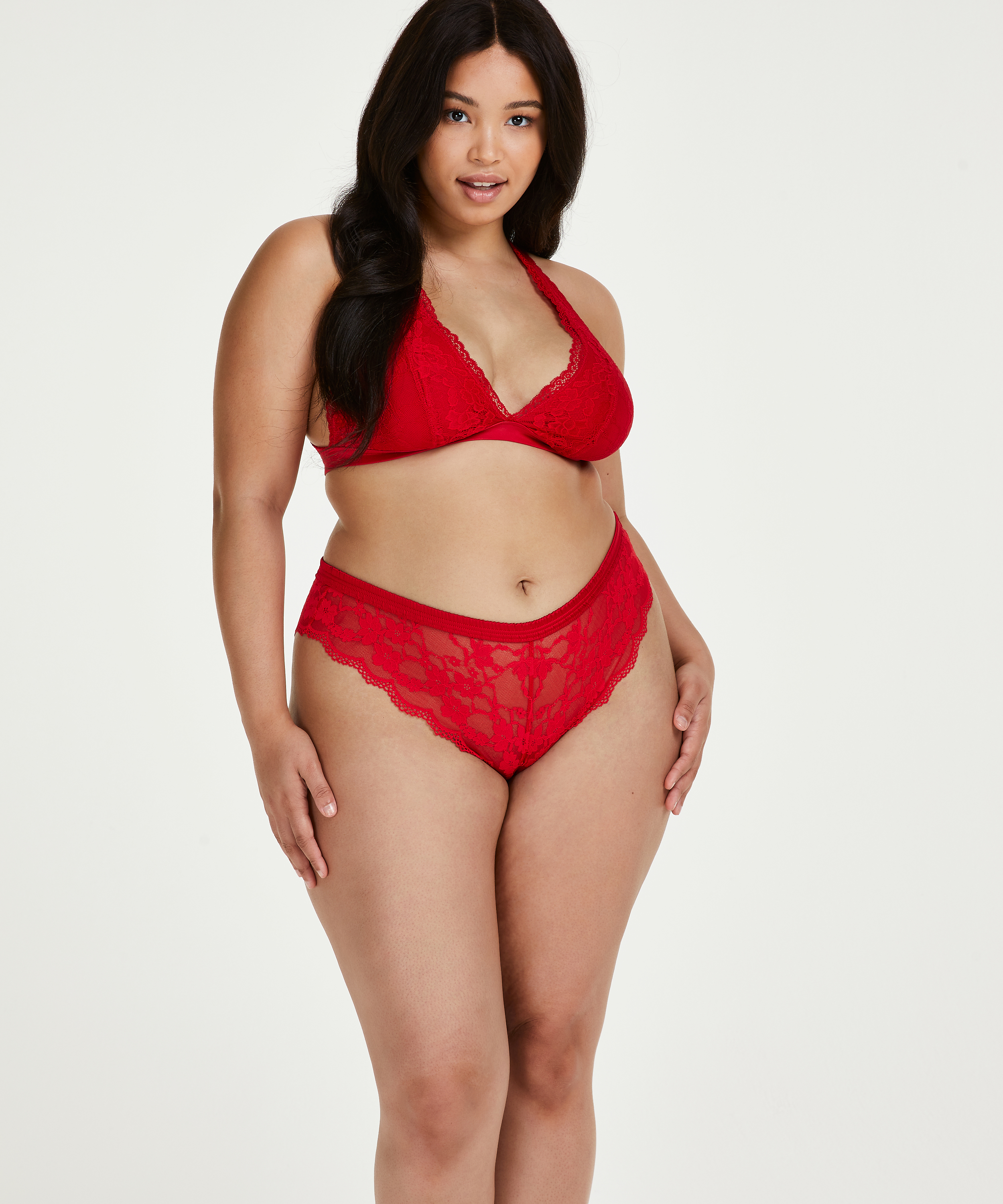 Braguita brasile&ntilde;a de pierna alta Iva Curvy, Rojo, main