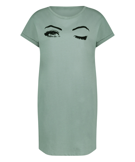 Camisón de escote redondo, Azul