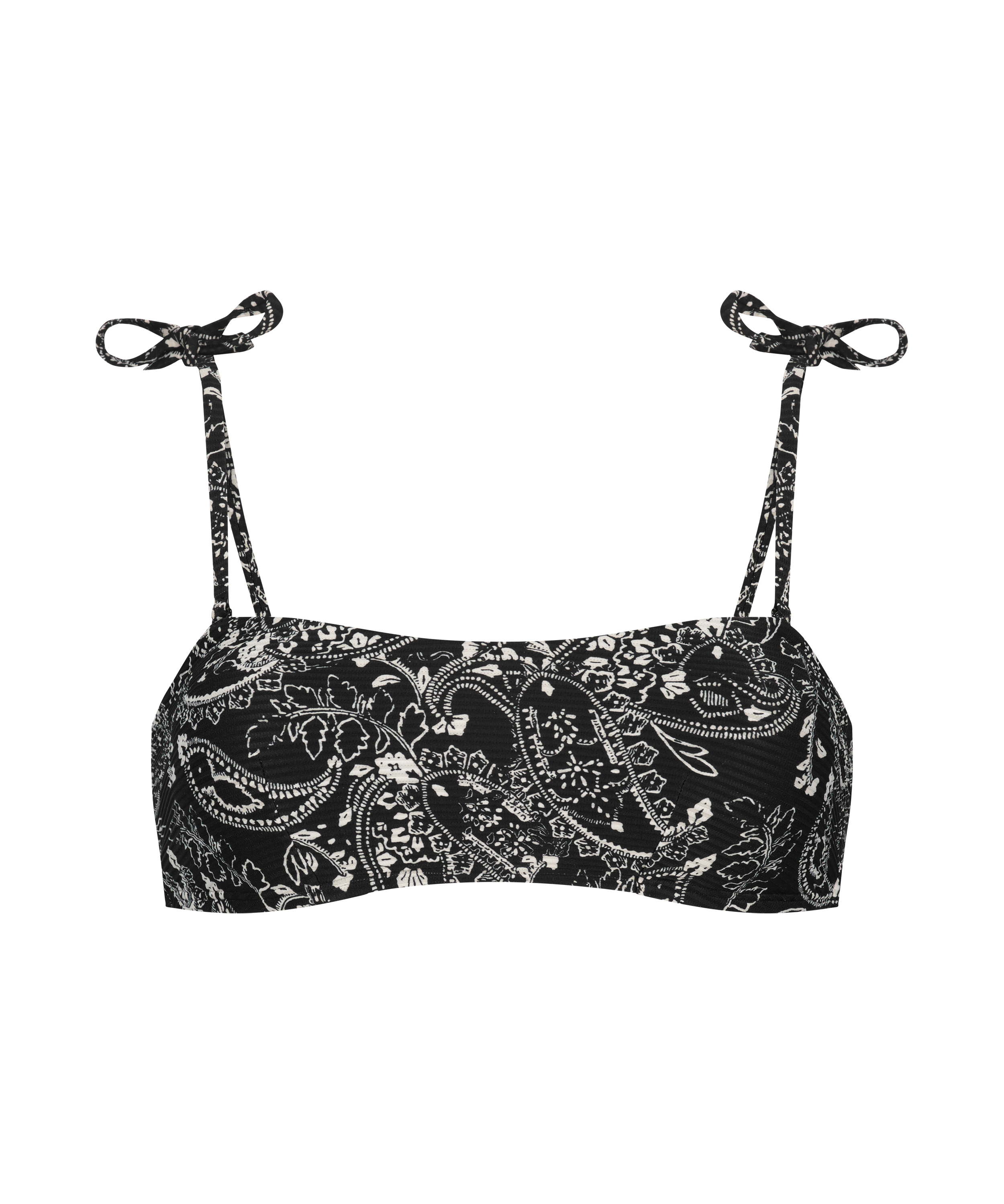 Top de bikini corto Paisley, Negro, main