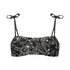 Top de bikini corto Paisley, Negro