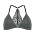 Bralette triangular preformada de algod&oacute;n Chloe, Gris