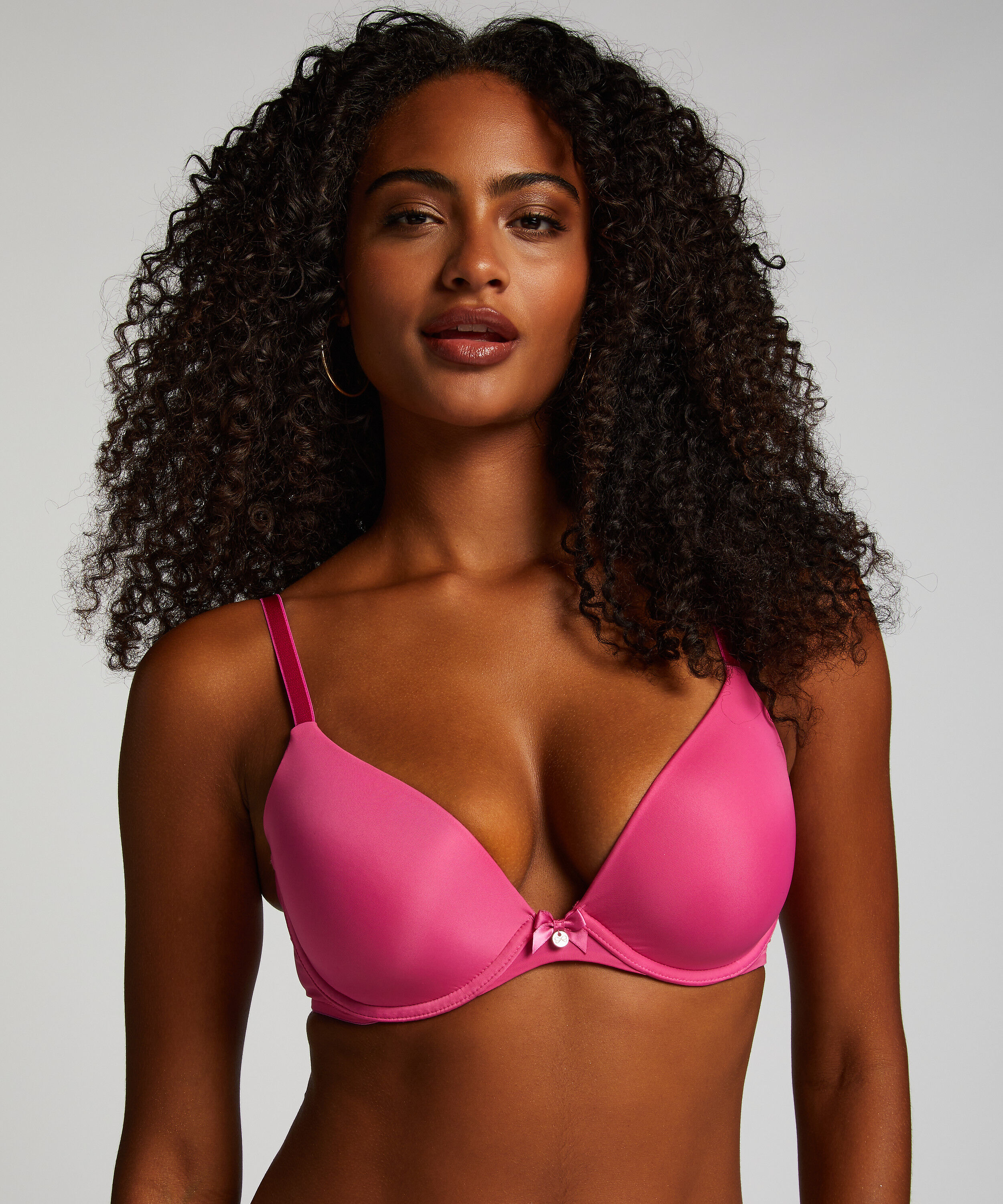 Sujetador con aros preformado Plunge, Rosa