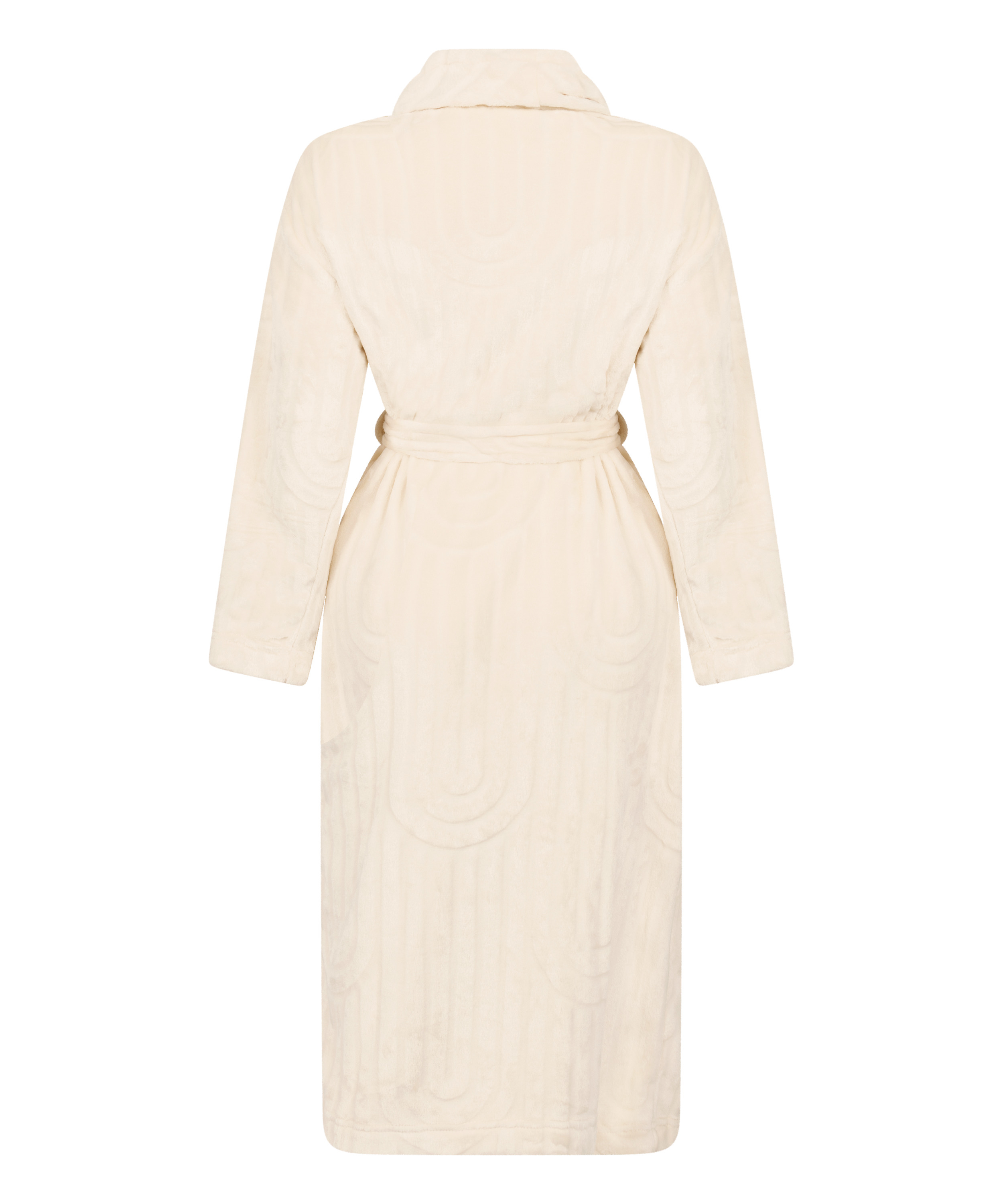 Albornoz largo de fleece, Blanco, main