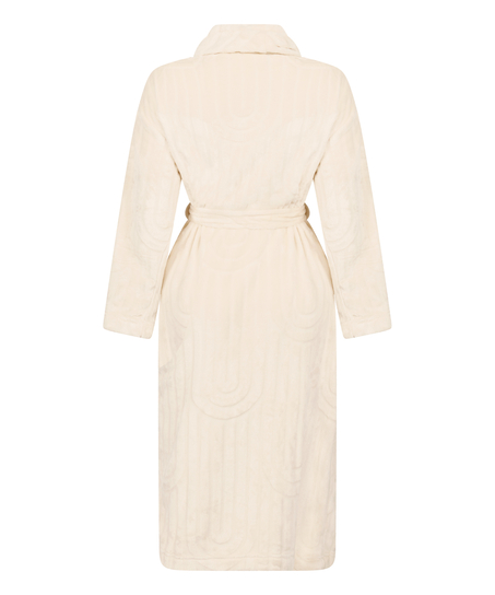 Albornoz largo de fleece, Blanco