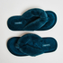 Pantuflas de terciopelo y piel sintética, Verde