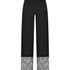 Pantalones anchos de encaje Sophia, Negro