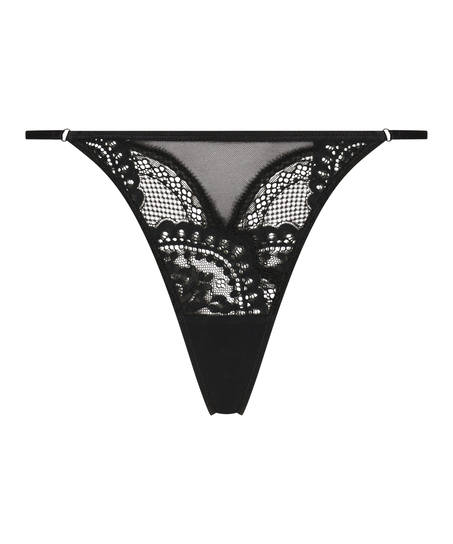 Tanga de tiro alto Samantha, Negro