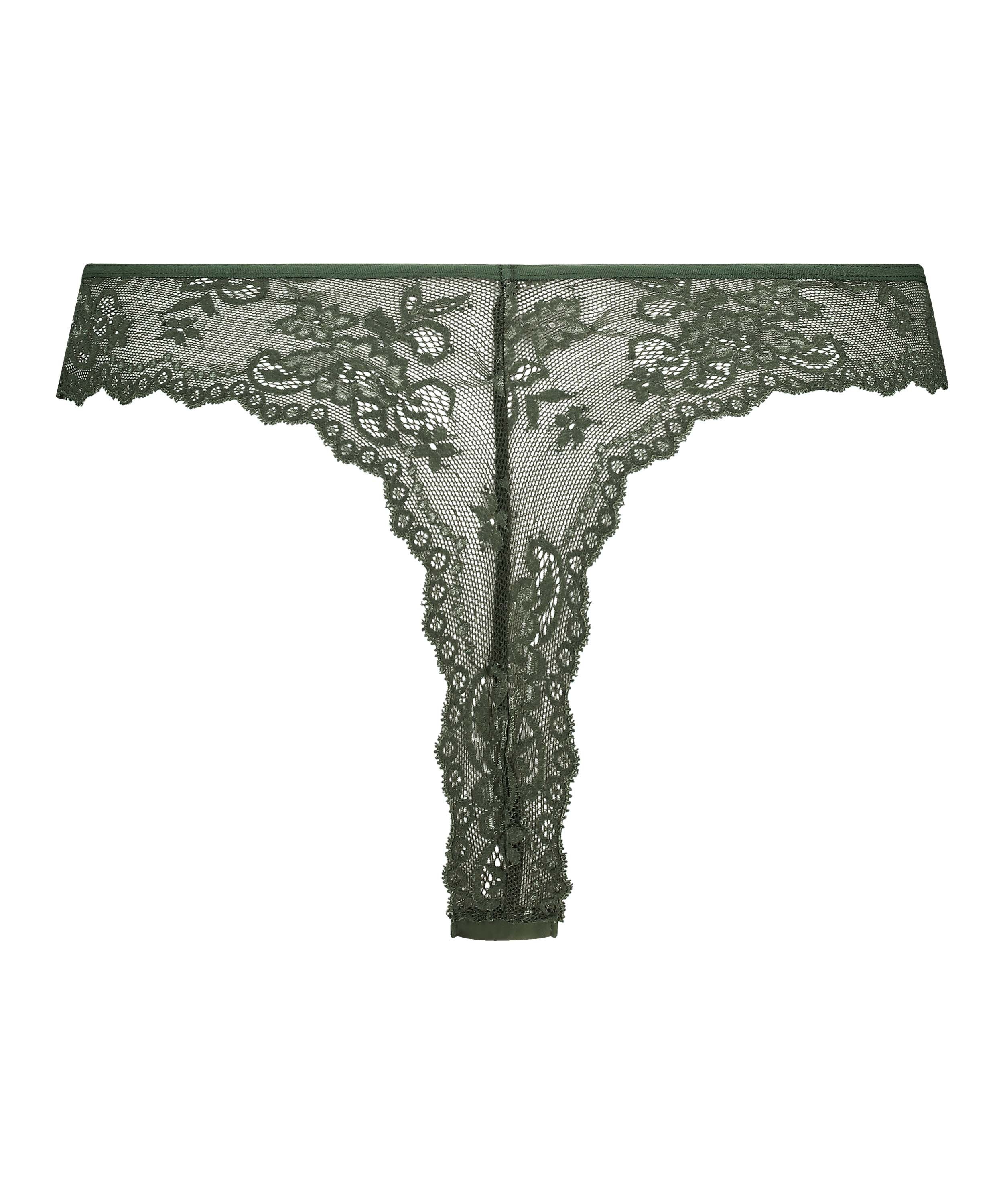 Invisible Tanga Lace Back, Verde, main
