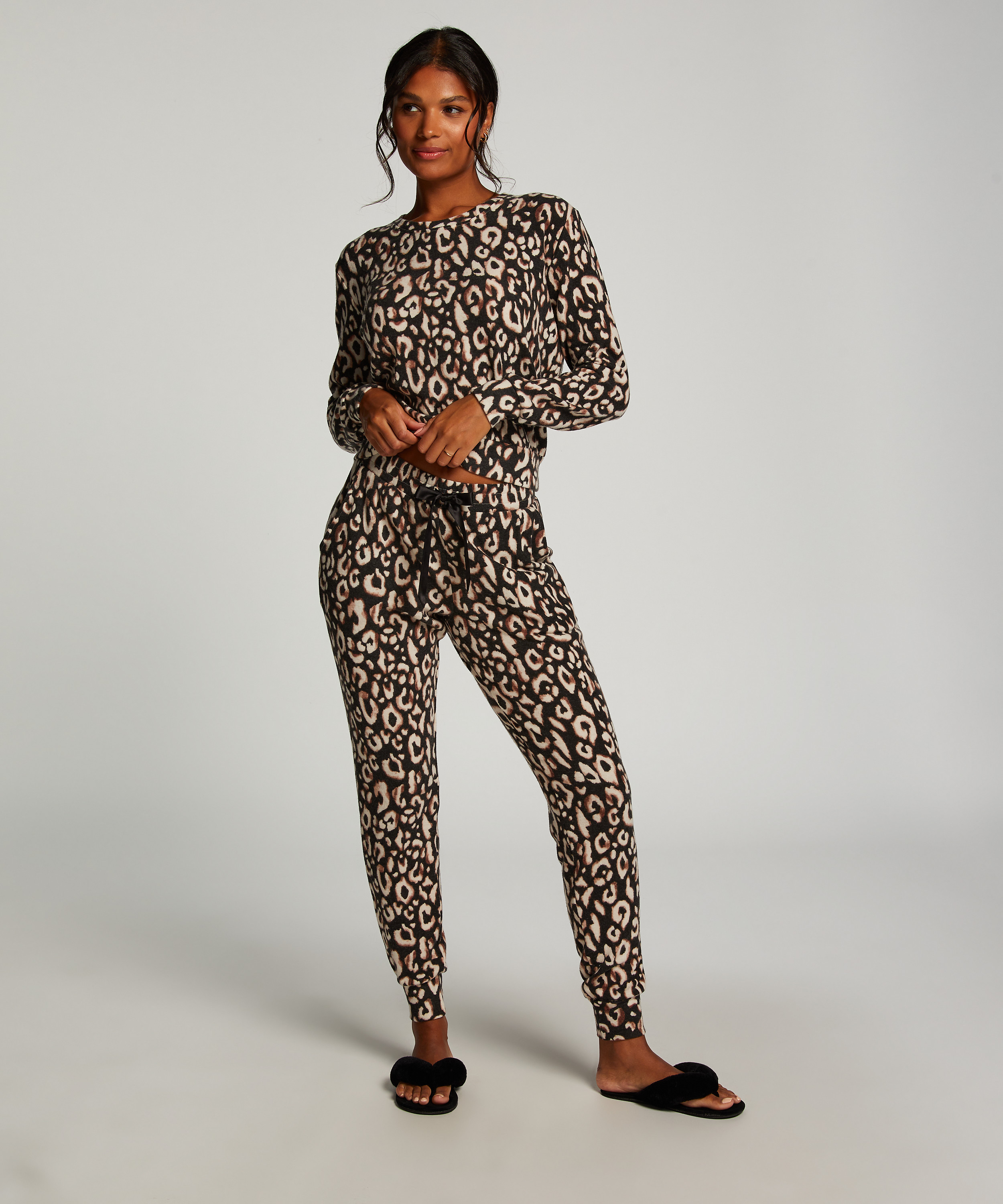 Top de pijama Jersey, Negro, main