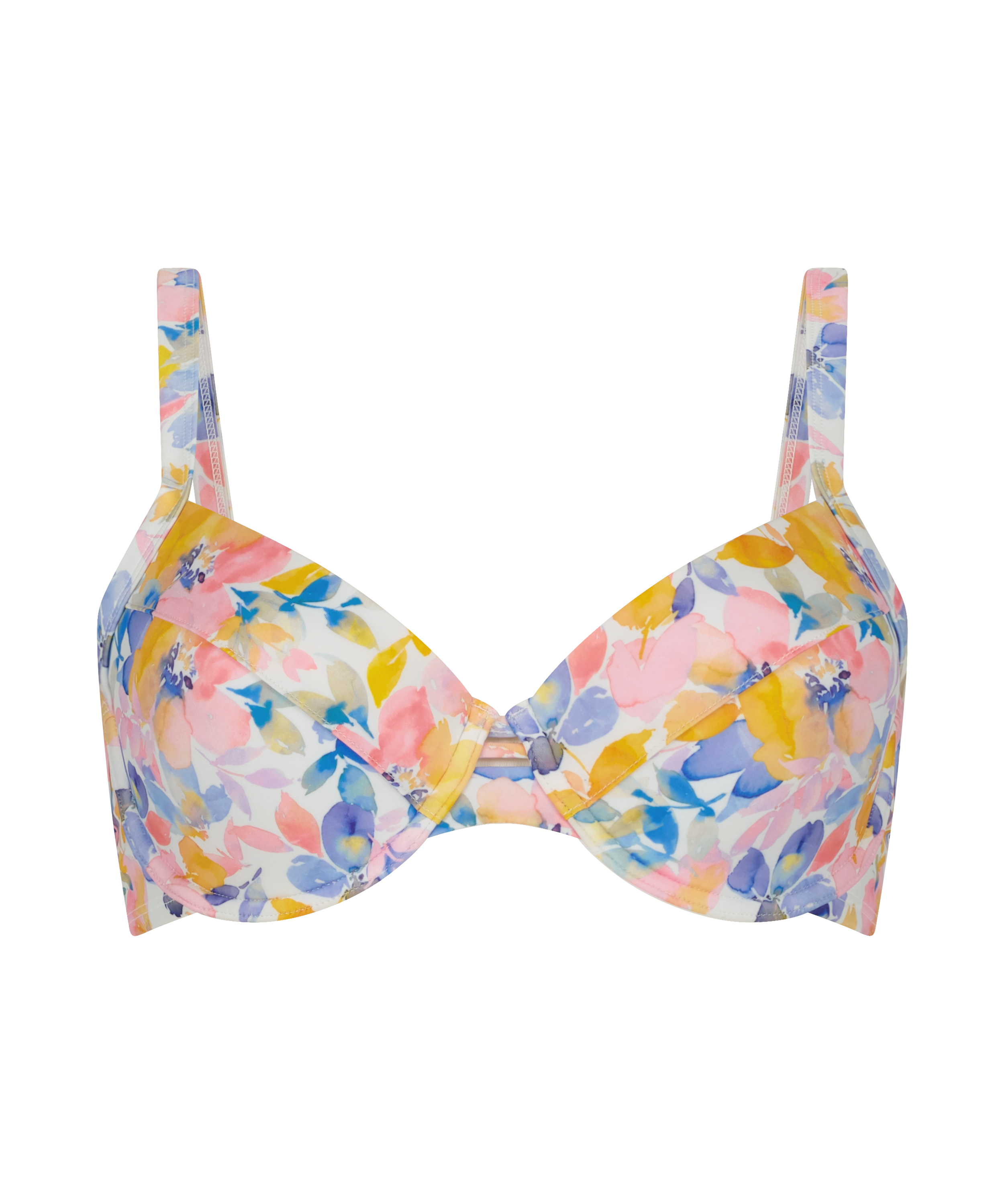 Top de bikini acolchado con aros Palma, Blanco, main