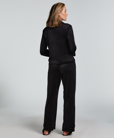 Chaqueta de terciopelo de manga larga, Negro