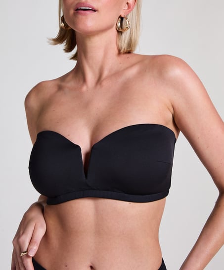 Top de bikini bandeau Neoprene, Negro