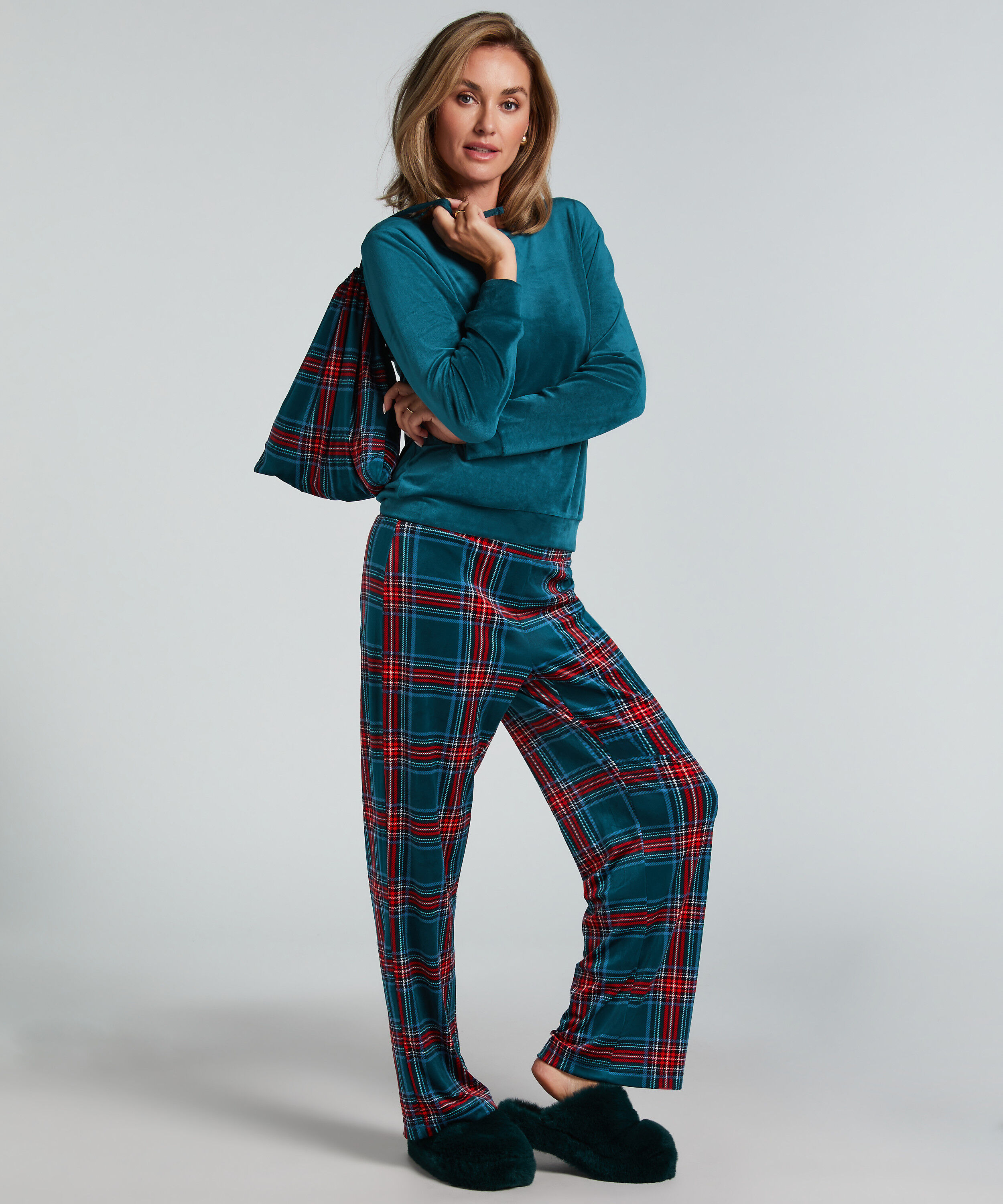 Conjunto de pijama con bolso, Azul