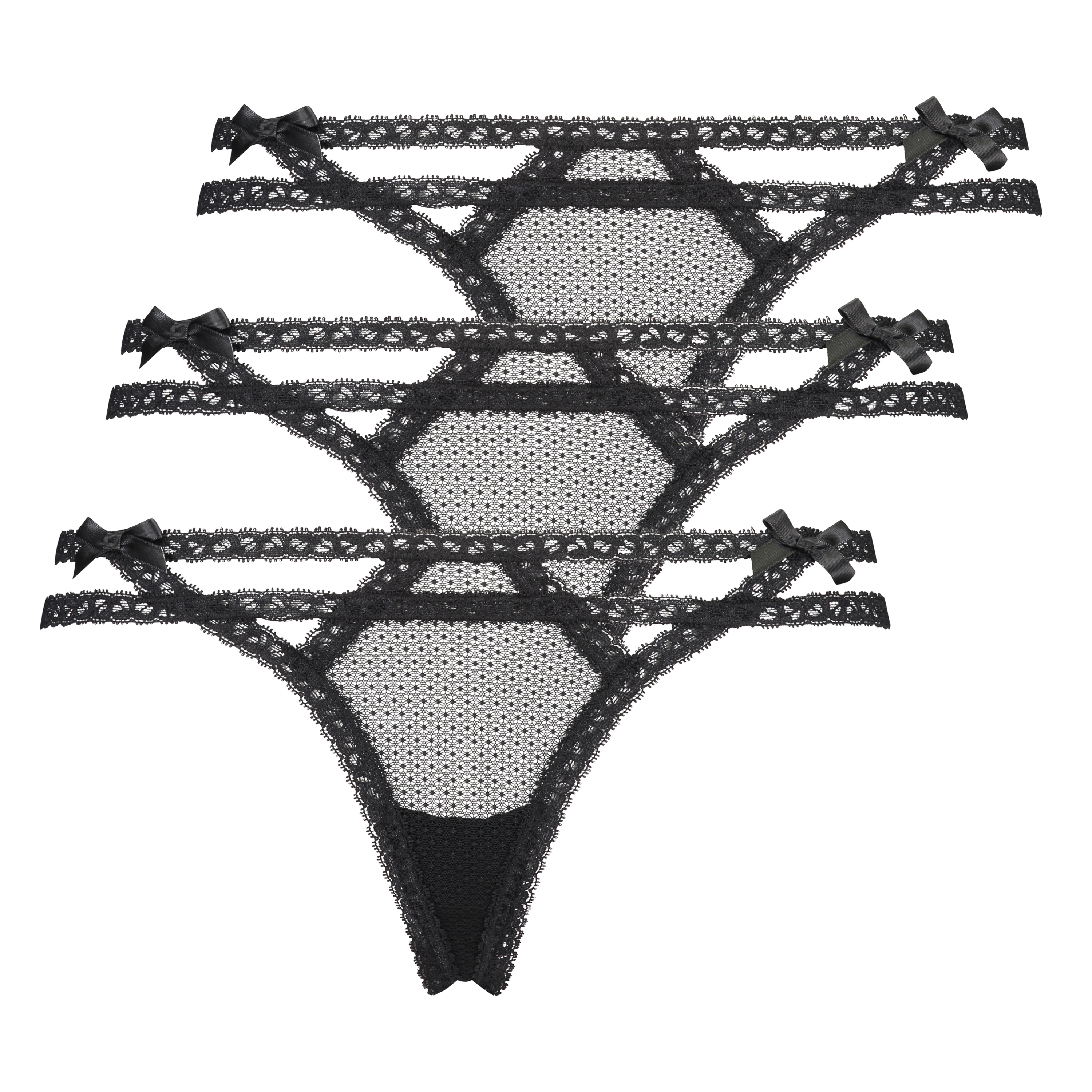 3-pack Itzel string, Negro, main